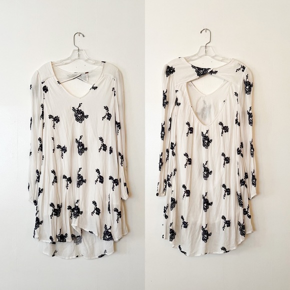 Free People Emma’s Embroidered Dress in Eggshell Combo - Picture 3 of 6